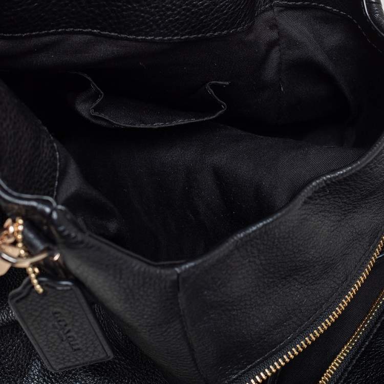 Pre Owned Coach Black Leather Edie Shoulder Bag