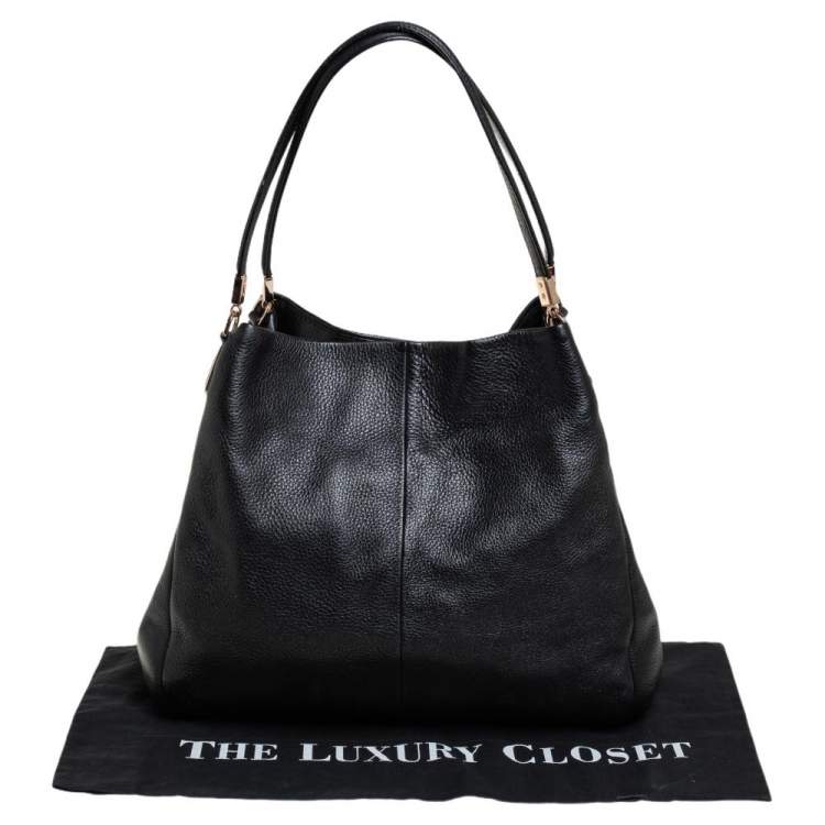 Pre Owned Coach Black Leather Edie Shoulder Bag