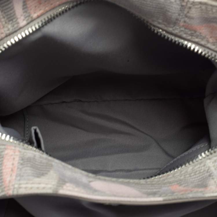 Pre Owned Coach Tri Color Signature Fabric and Leather Hobo