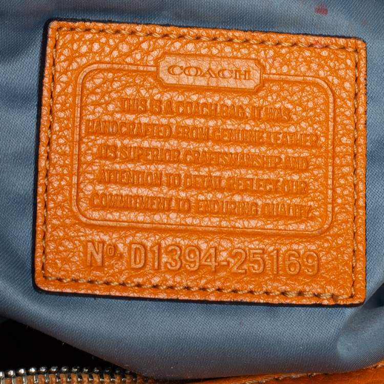 Pre Owned Coach Orange Leather Madison Madeline East West Satchel