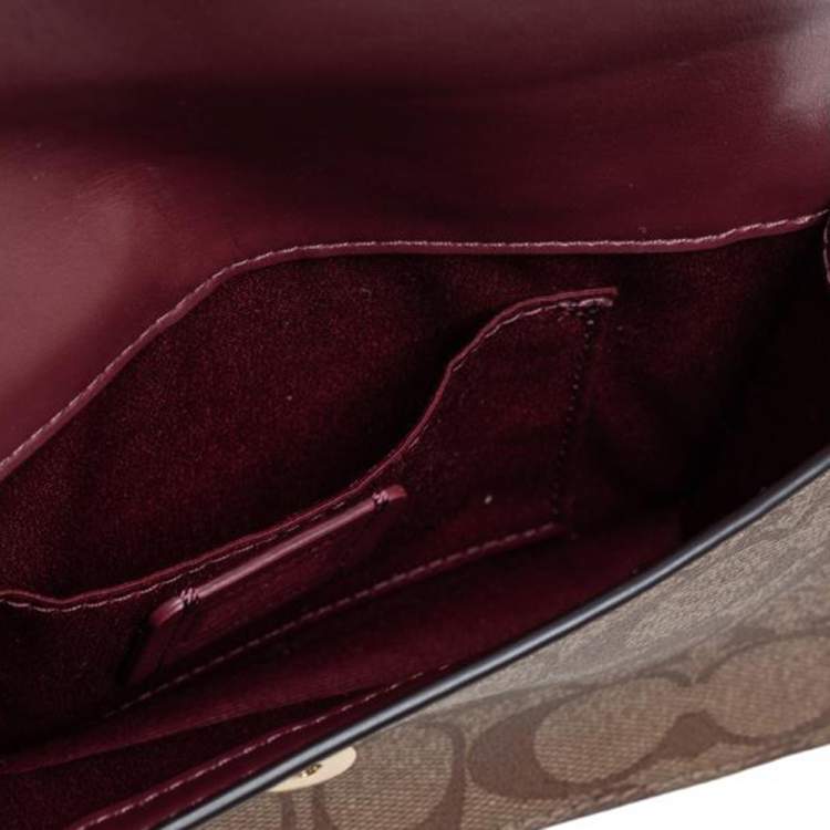 Pre Owned  Coach Multicolor Signature Leather, Coated Canvas and Python Effect Leather Chain Belt Bag