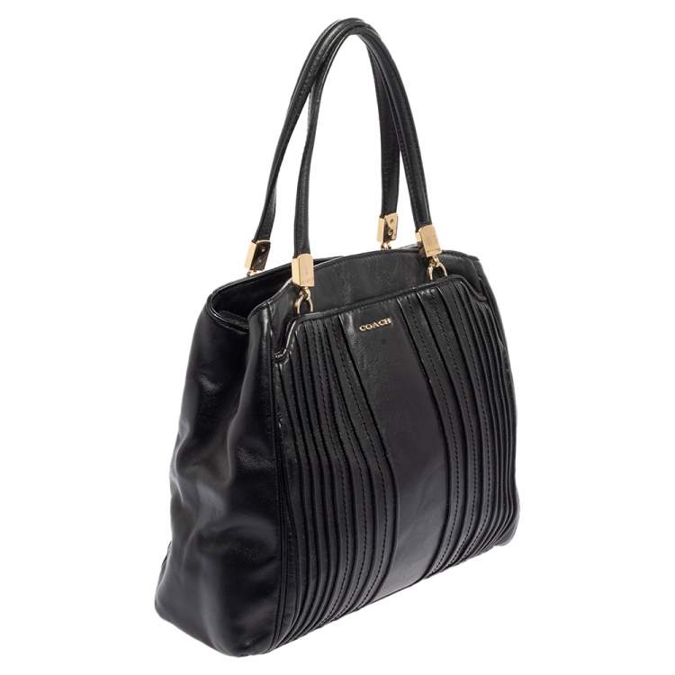 Pre Owned Coach Black Leather Madison Minneta Satchel