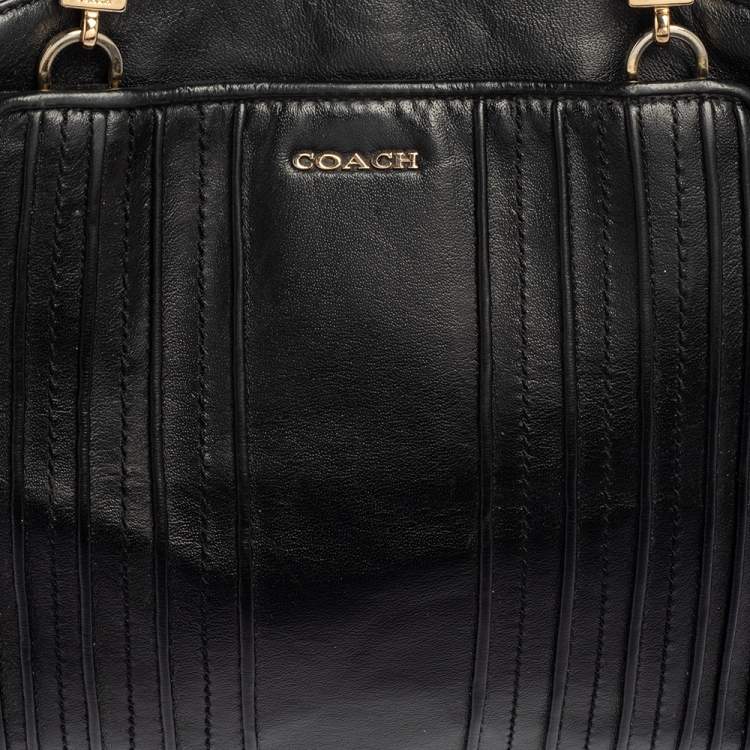 Pre Owned Coach Black Leather Madison Minneta Satchel