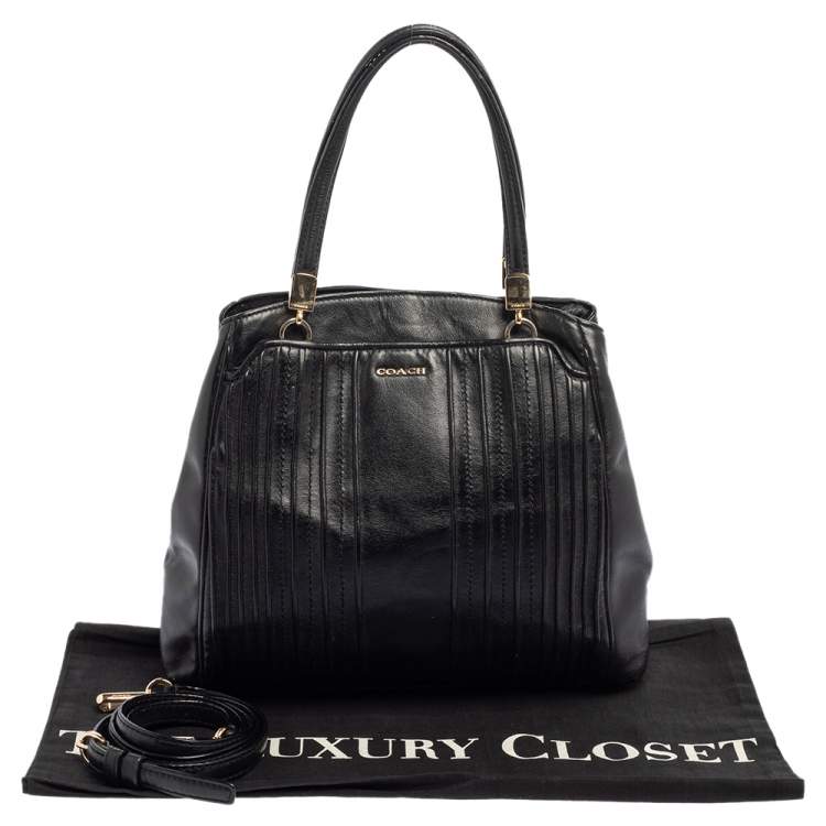Pre Owned Coach Black Leather Madison Minneta Satchel