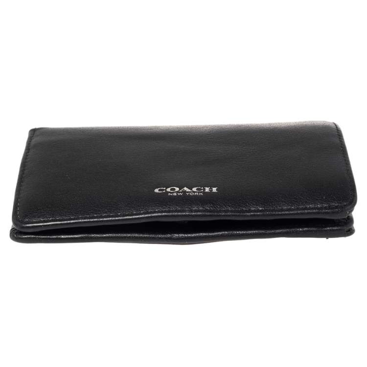 Pre Owned Coach Black Leather Bifold Wallet