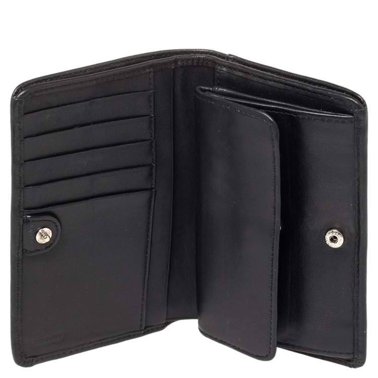 Pre Owned Coach Black Leather Bifold Wallet
