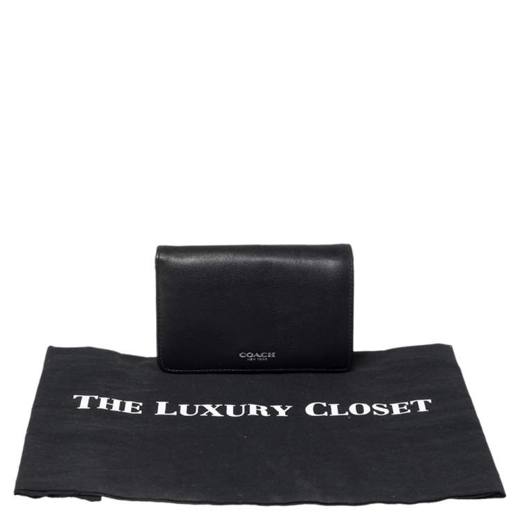 Pre Owned Coach Black Leather Bifold Wallet