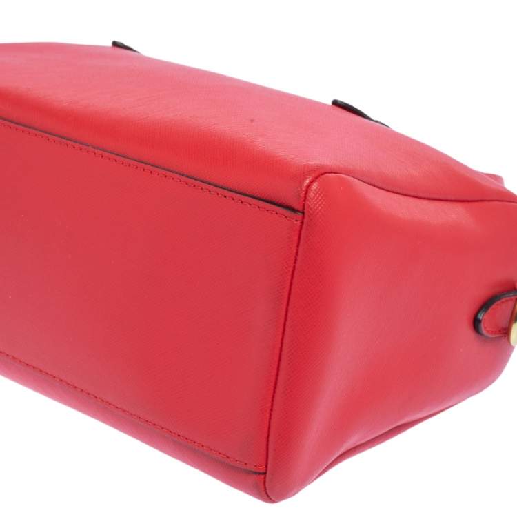 Pre Owned Coach Red Leather Boston Bag