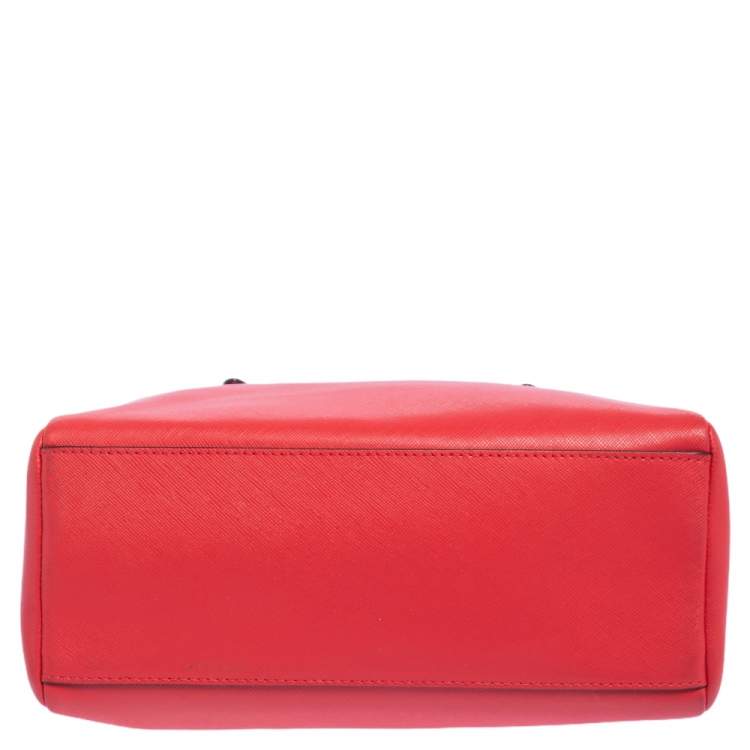Pre Owned Coach Red Leather Boston Bag