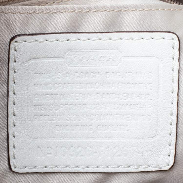 Pre Owned Coach Pink/White Signature Canvas and Leather Hobo