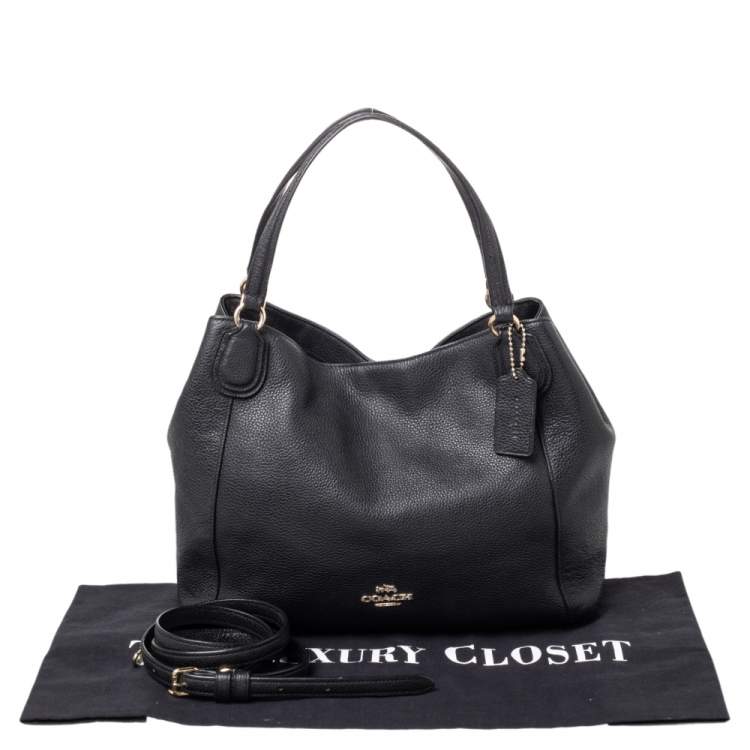 Pre Owned Coach Black Leather Edie Shoulder Bag
