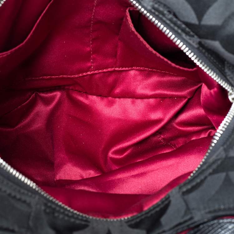 Pre Owned Coach Black Signature Canvas and Leather Madison Hobo