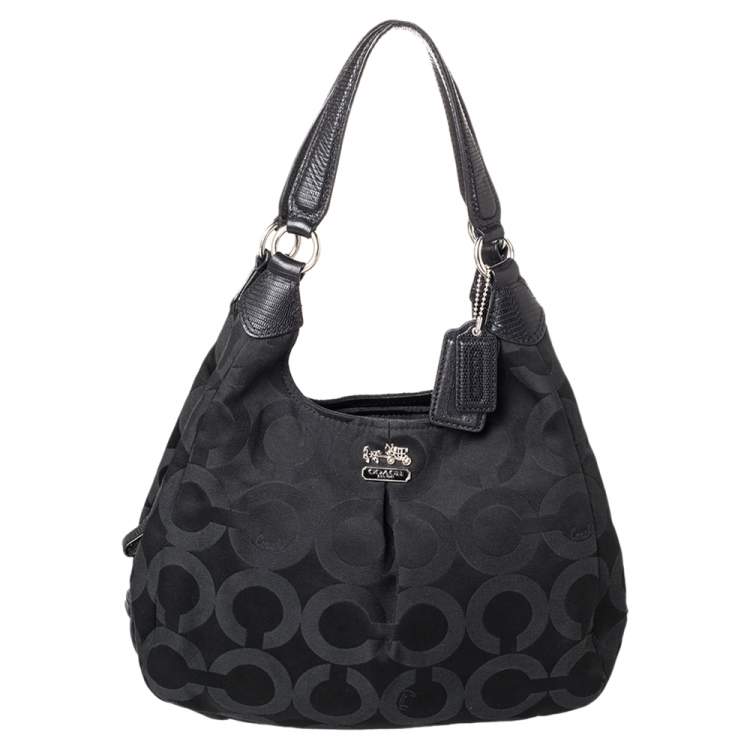 Coach Black Signature Canvas and Leather Madison Hobo Coach | The ...