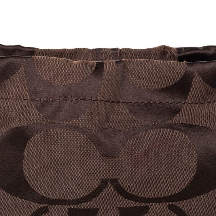 Pre Owned Coach Brown Signature Canvas And Leather Hobo