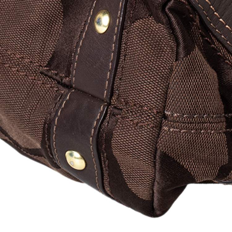 Pre Owned Coach Brown Signature Canvas And Leather Hobo