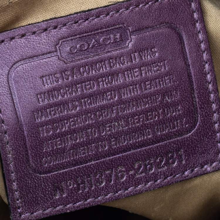 Pre Owned Coach Purple Signature Canvas And Leather Madison Phoebe Shoulder Bag