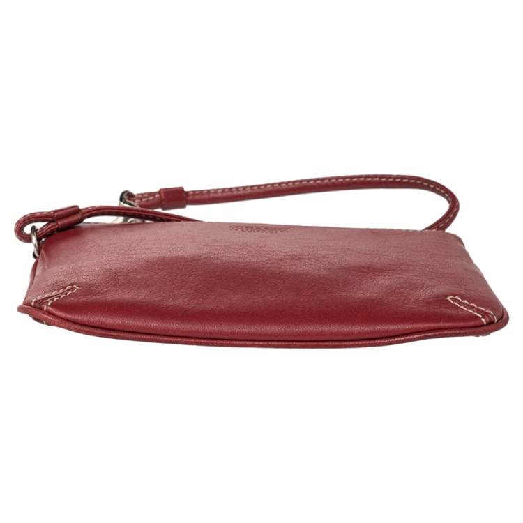 Pre Owned Coach Red Leather Wristlet