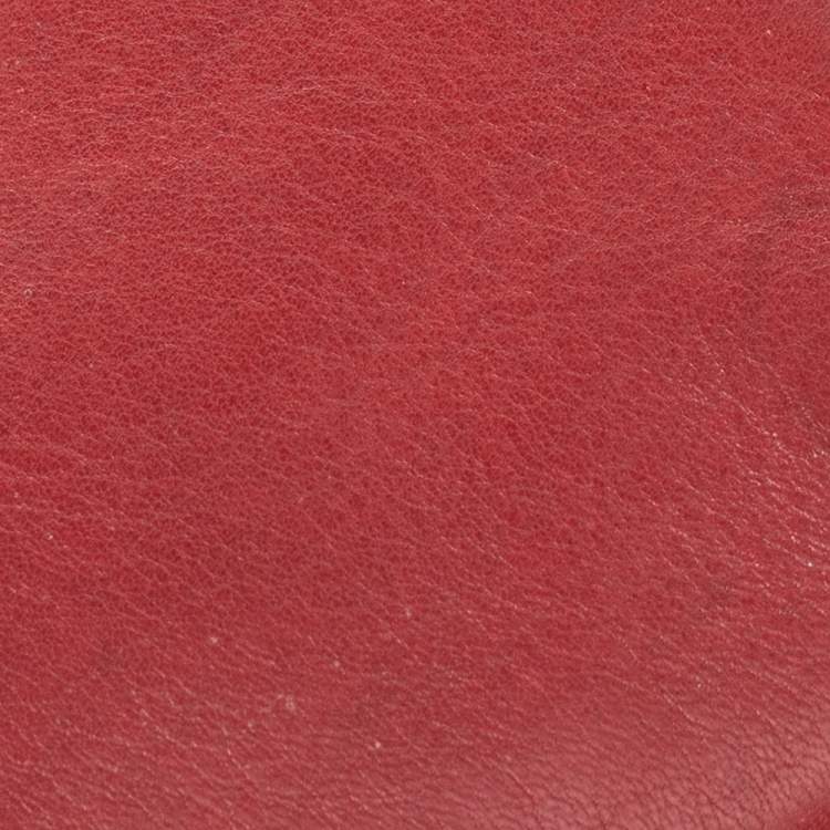 Pre Owned Coach Red Leather Wristlet