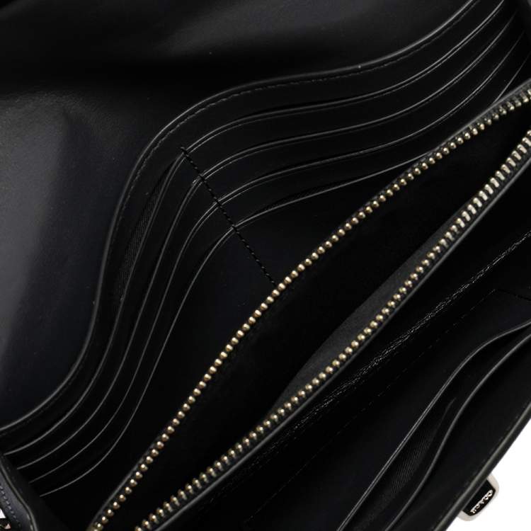 Pre Owned Coach Light Blue Leather Turn Lock Wallet on Chain 