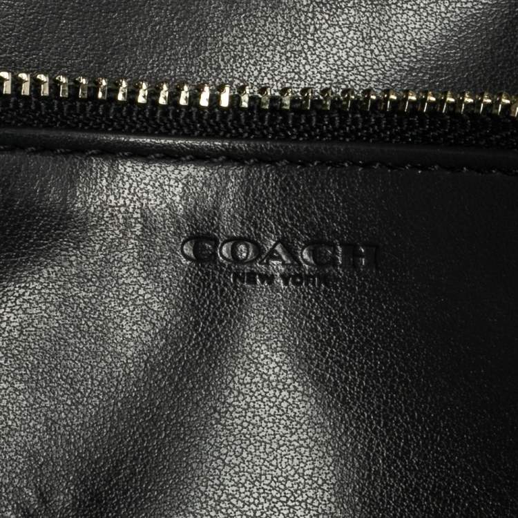 Pre Owned Coach Light Blue Leather Turn Lock Wallet on Chain 