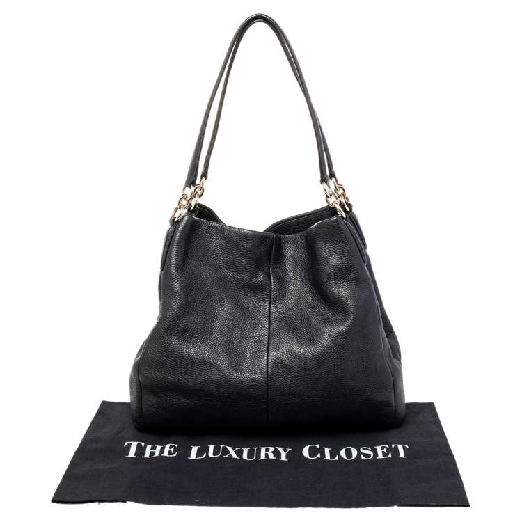 Pre Owned Coach Black Leather Edie Shoulder Bag