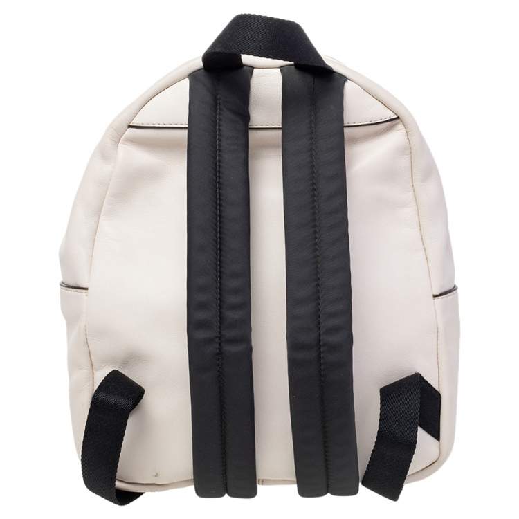 Pre Owned Coach Beige/Cream Signature Coated Canvas And Leather Mini Charlie Backpack