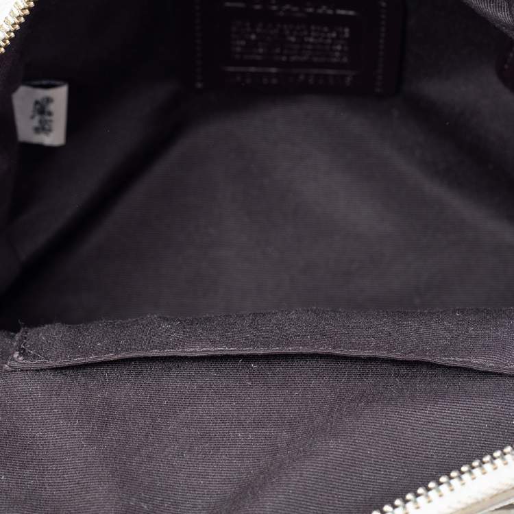 Pre Owned Coach Beige/Cream Signature Coated Canvas And Leather Mini Charlie Backpack