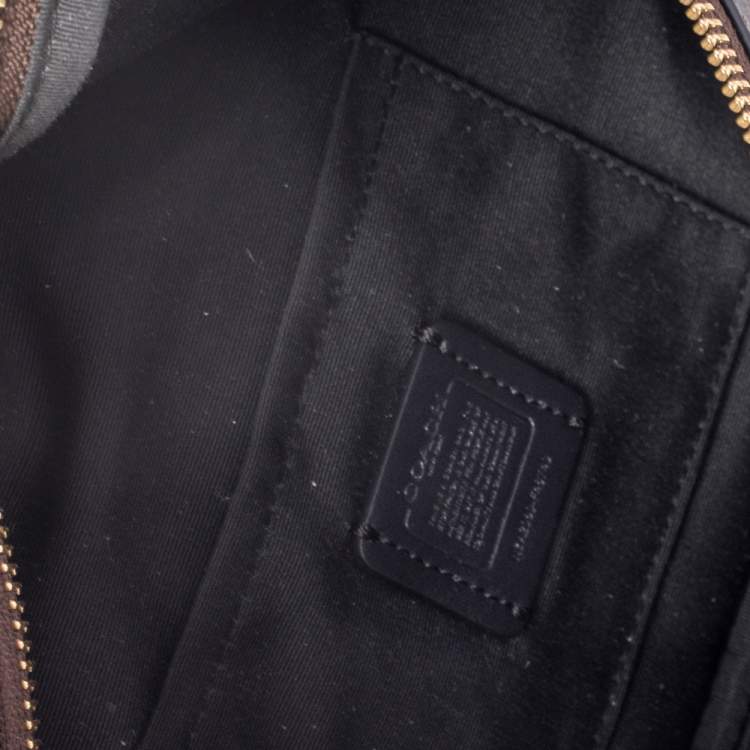 Pre Owned Coach Brown Signature Coated Canvas Belt Bag