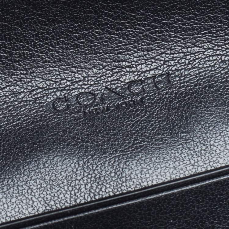 Pre Owned Coach Navy Blue Signature Leather Continental Wallet