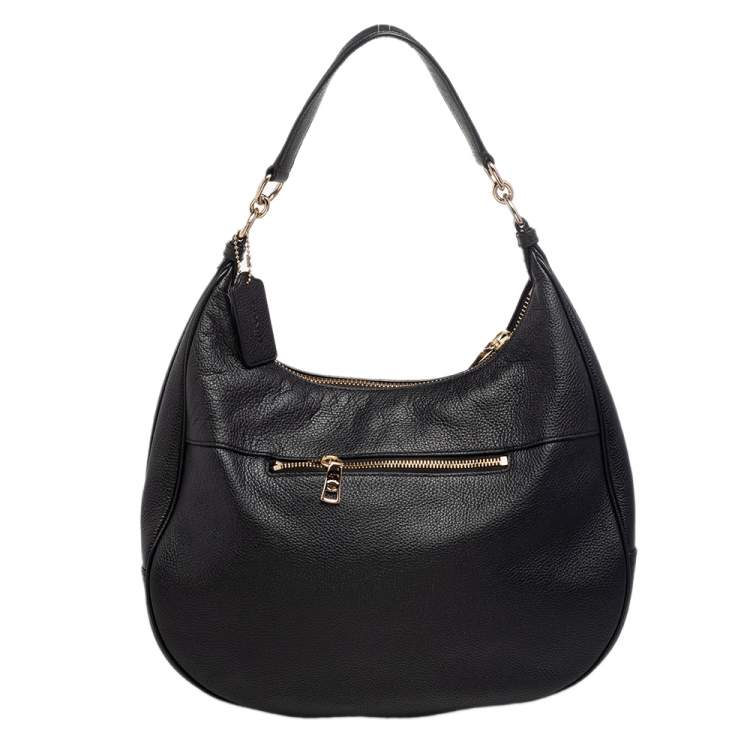 Pre Owned Coach Black Leather Harley Hobo