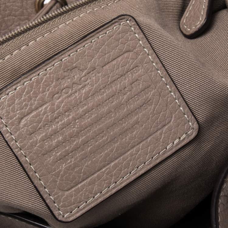 Pre Owned Coach Beige/Taupe Suede And Leather Drawstring Bucket Bag