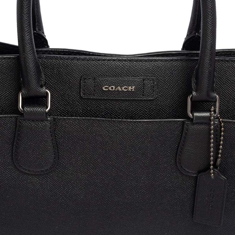 Pre Owned Coach Black Leather Laptop Bag