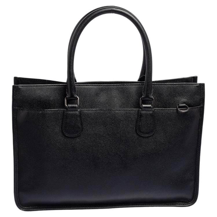 Pre Owned Coach Black Leather Laptop Bag