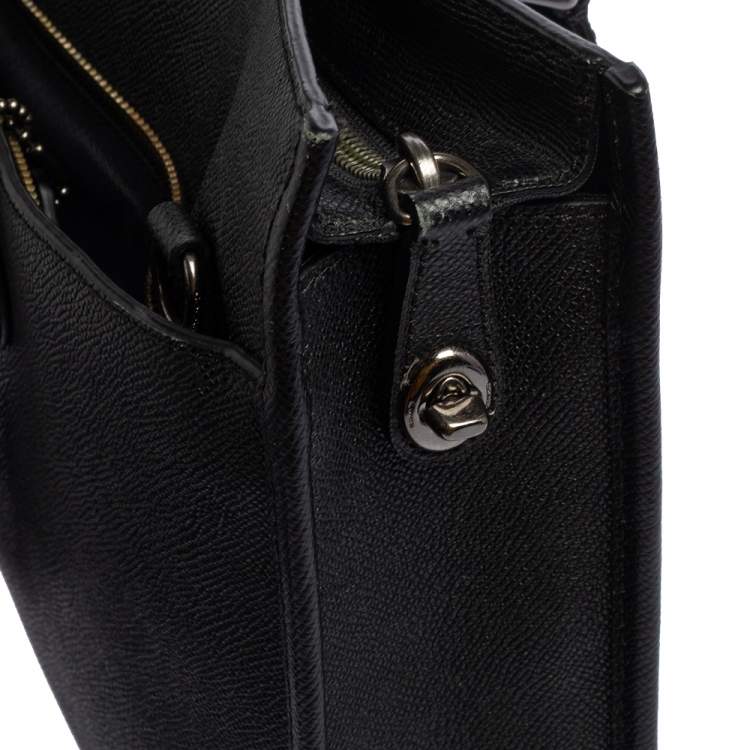 Pre Owned Coach Black Leather Laptop Bag