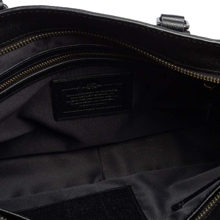 Pre Owned Coach Black Leather Laptop Bag