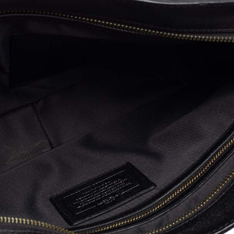 Pre Owned Coach Black Leather Laptop Bag