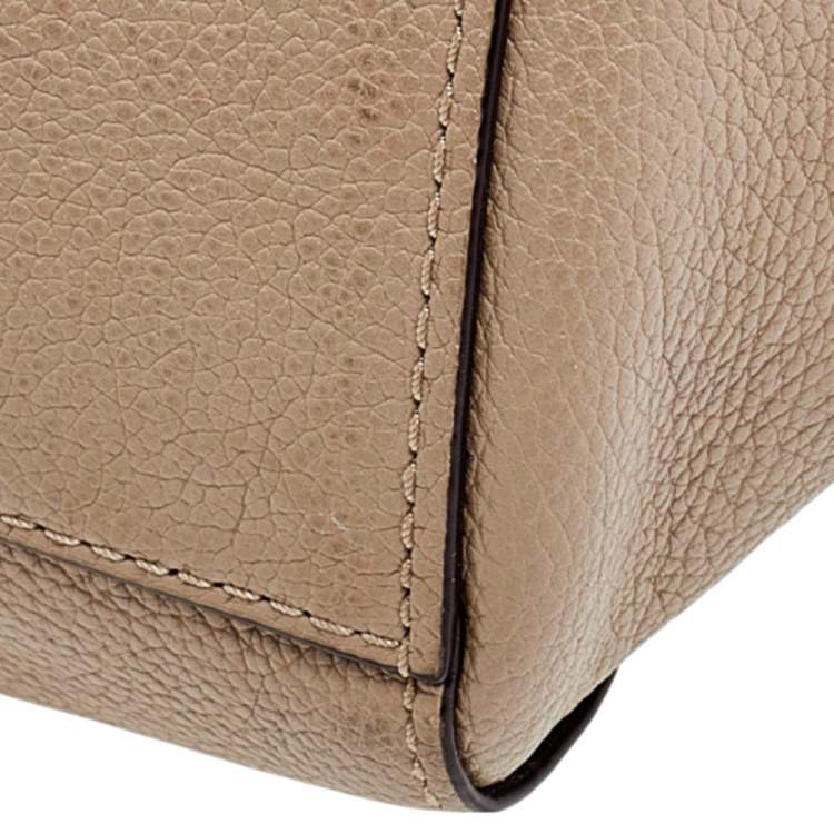 Pre Owned Coach Grey Leather TurnLock Tote