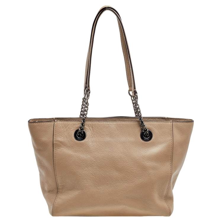 Pre Owned Coach Grey Leather TurnLock Tote