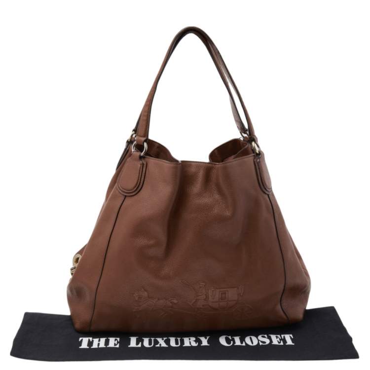 Pre Owned Coach Brown Leather Edie Carriage Shoulder Bag