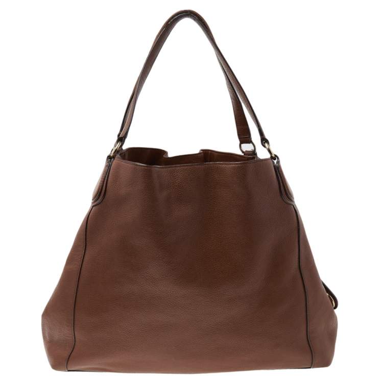 Pre Owned Coach Brown Leather Edie Carriage Shoulder Bag
