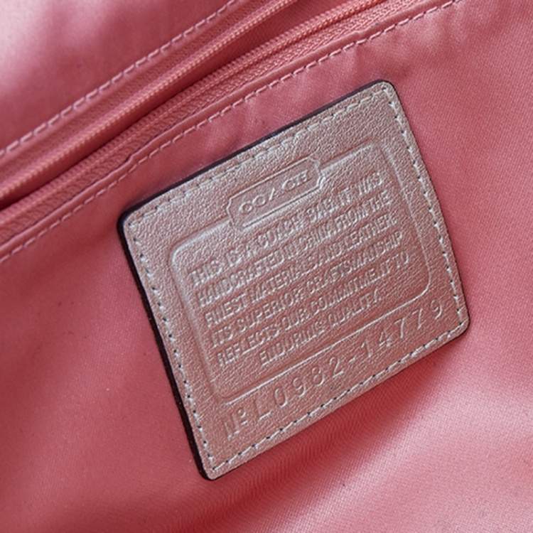 Pre Owned Coach Metallic Silver/Black Python Embossed Leather Flap Clutch