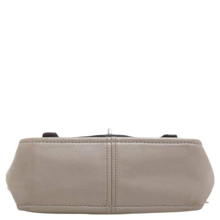 Pre Owned Coach Grey Leather Mini Bleecker Brooklyn Top Handle Bag