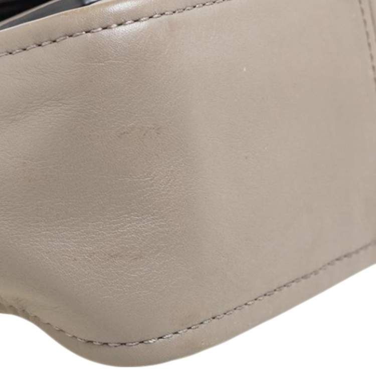 Pre Owned Coach Grey Leather Mini Bleecker Brooklyn Top Handle Bag