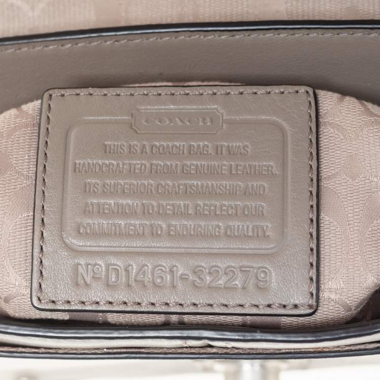 Pre Owned Coach Grey Leather Mini Bleecker Brooklyn Top Handle Bag