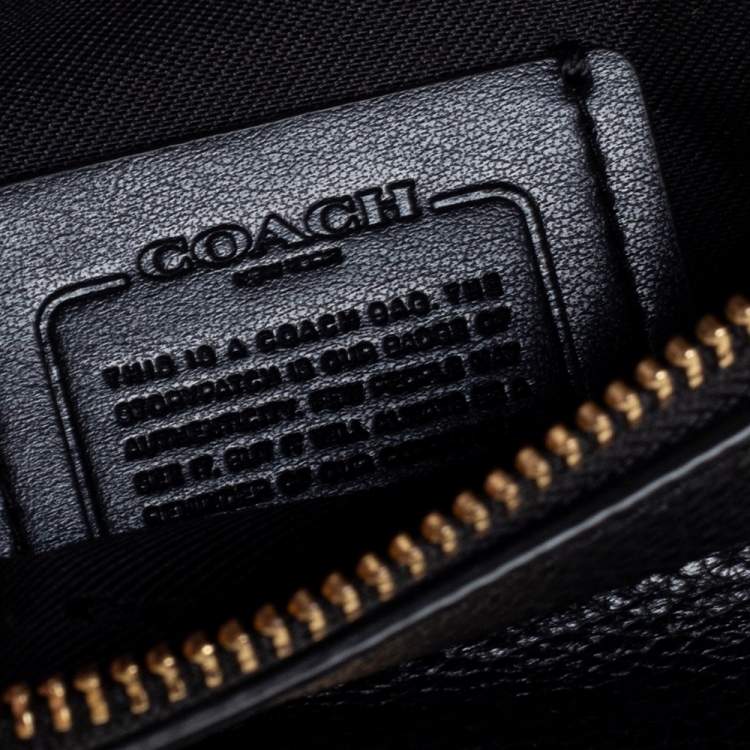 Pre Owned Coach Black Pebbled Leather Waist Belt Bag
