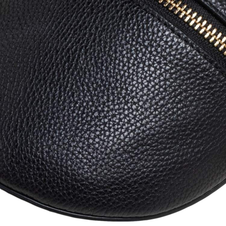 Pre Owned Coach Black Pebbled Leather Waist Belt Bag