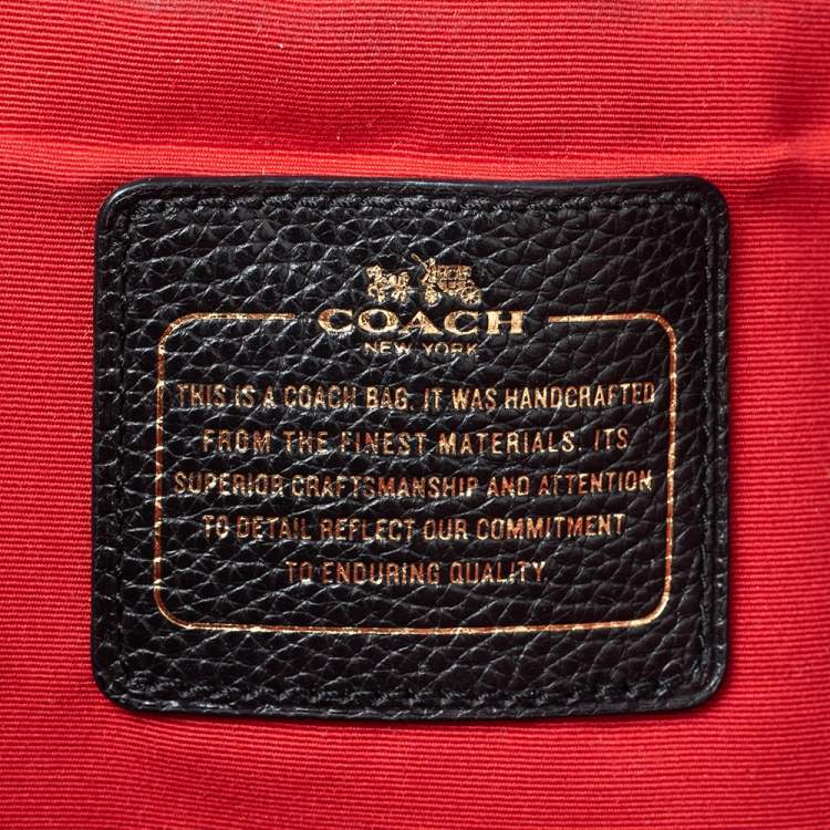 Pre Owned Coach Black Pebbled Leather Market Shopper Tote