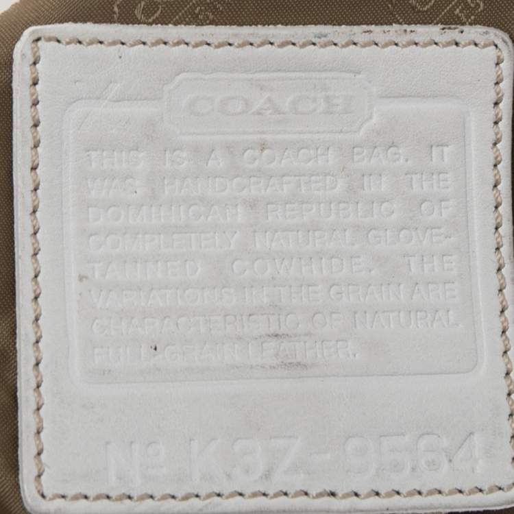 Pre Owned Coach Cream/Brown Leather Shoulder Bag