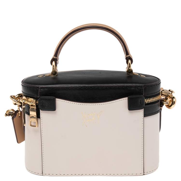 Pre Owned Coach x Selena Tri Color Leather Trail Top Handle Bag