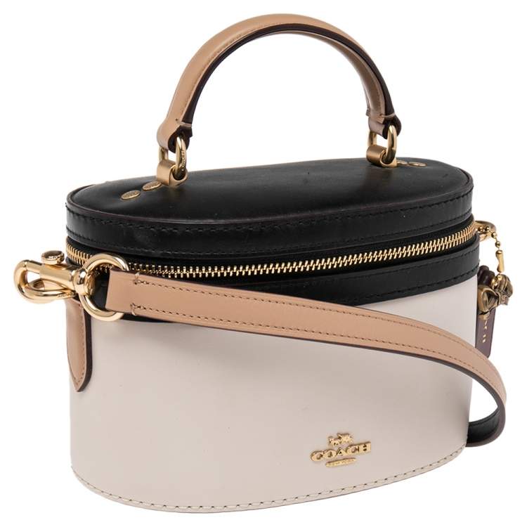 Pre Owned Coach x Selena Tri Color Leather Trail Top Handle Bag